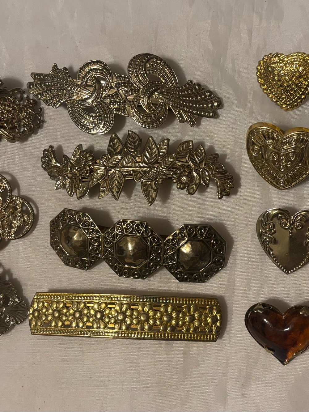 Gold-Tone Retro Decorative Hair and Barrette 11 Pc Lot- Women Accessories